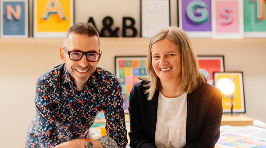 Jon and Karen, founders of Alf & Bet Prints