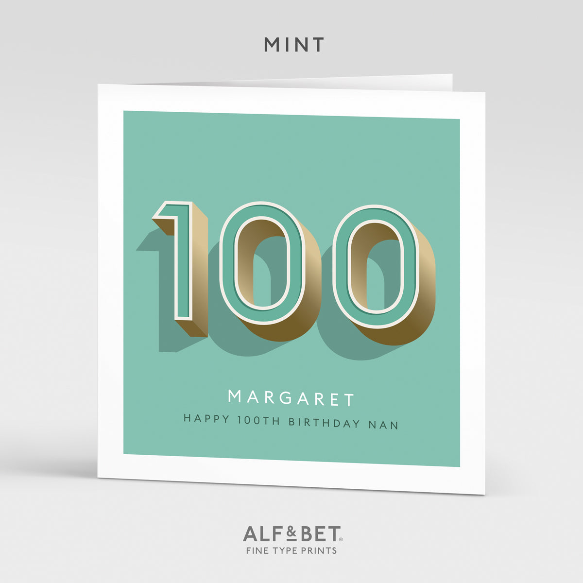 Personalised 100th Birthday Card