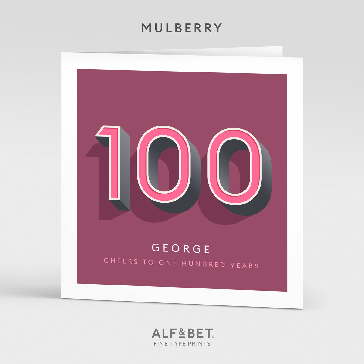 Personalised 100th Birthday Card