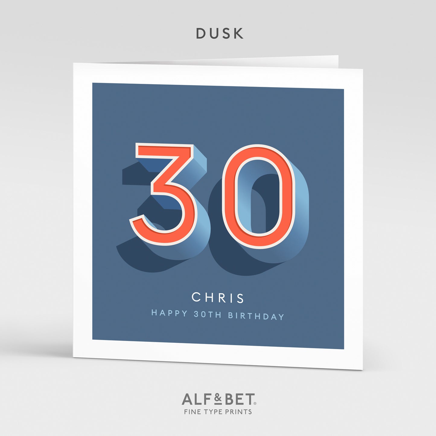 Personalised 30th Birthday Card from Alf and Bet