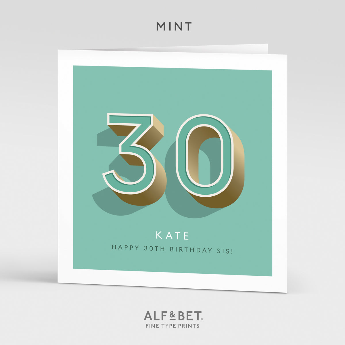 Personalised 30th Birthday Card from Alf and Bet