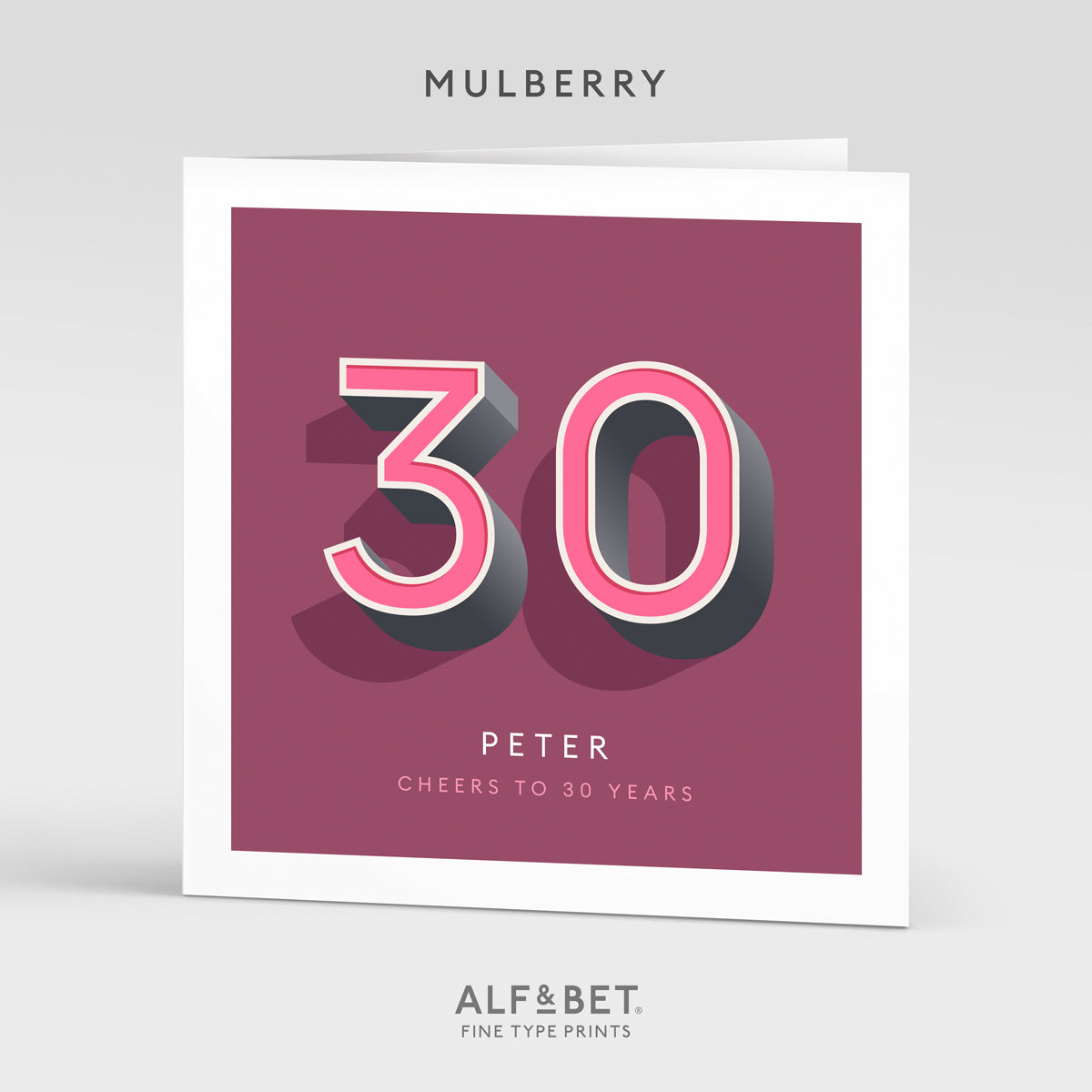 Personalised 30th Birthday Card from Alf and Bet