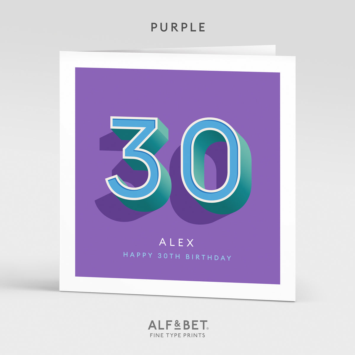 Personalised 30th Birthday Card from Alf and Bet