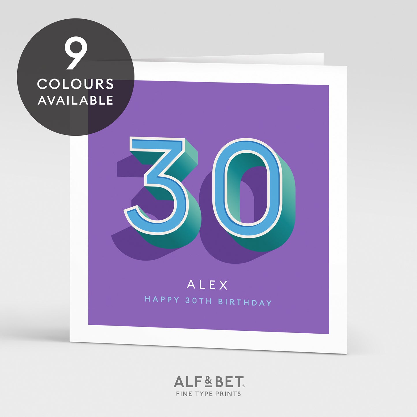 Personalised 30th Birthday Card from Alf and Bet