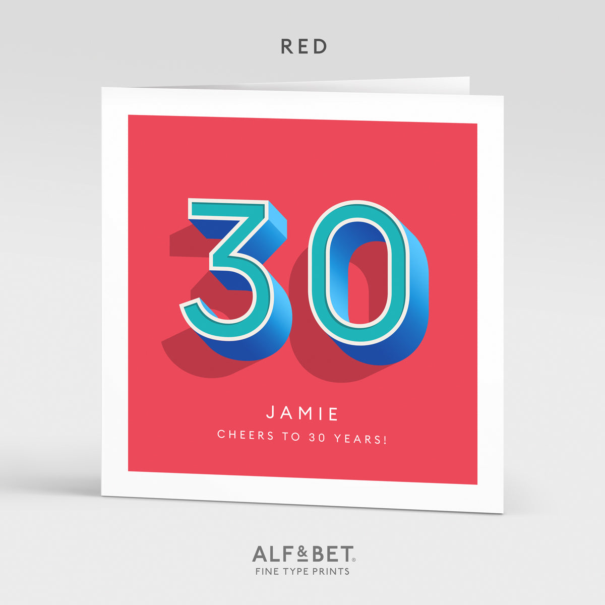 Personalised 30th Birthday Card from Alf and Bet