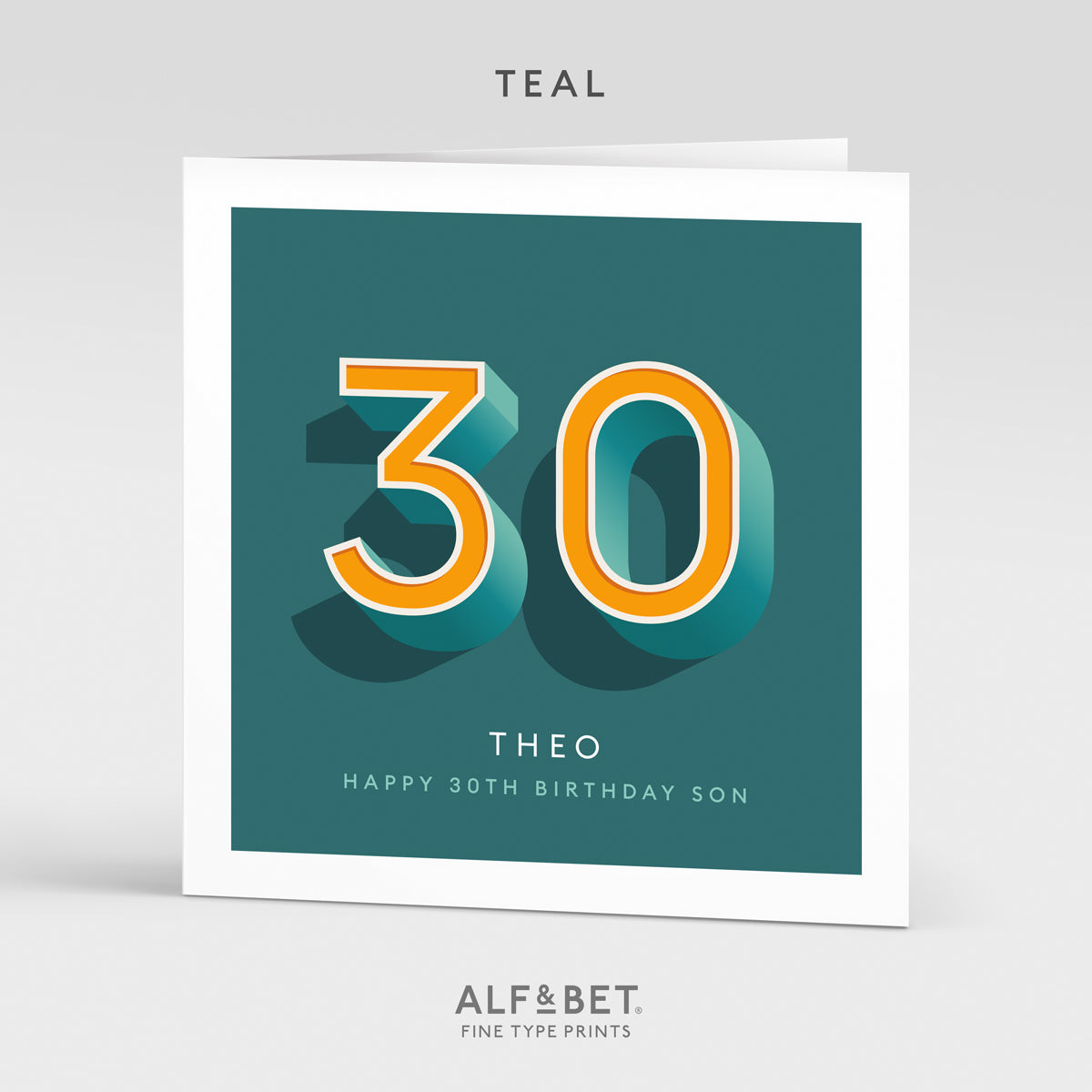 Personalised 30th Birthday Card from Alf and Bet