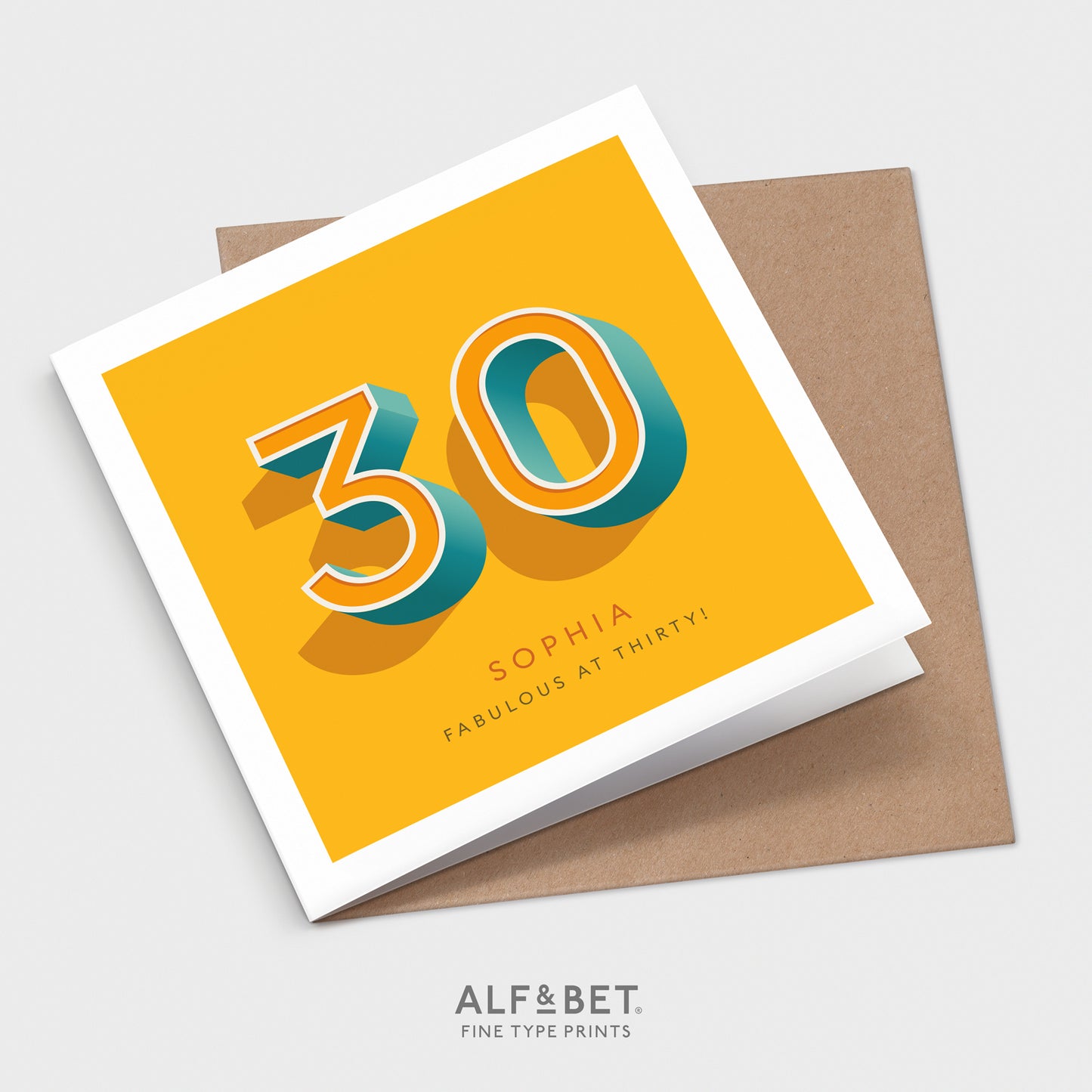 Personalised 30th Birthday Card from Alf and Bet