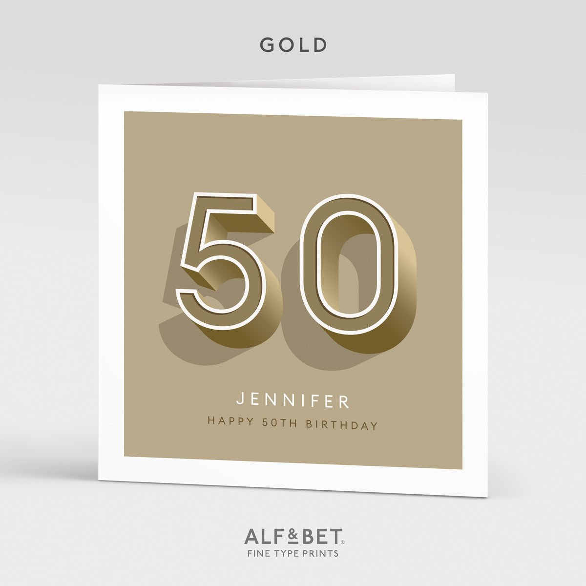 Personalised 50th Birthday Card from Alf and Bet.