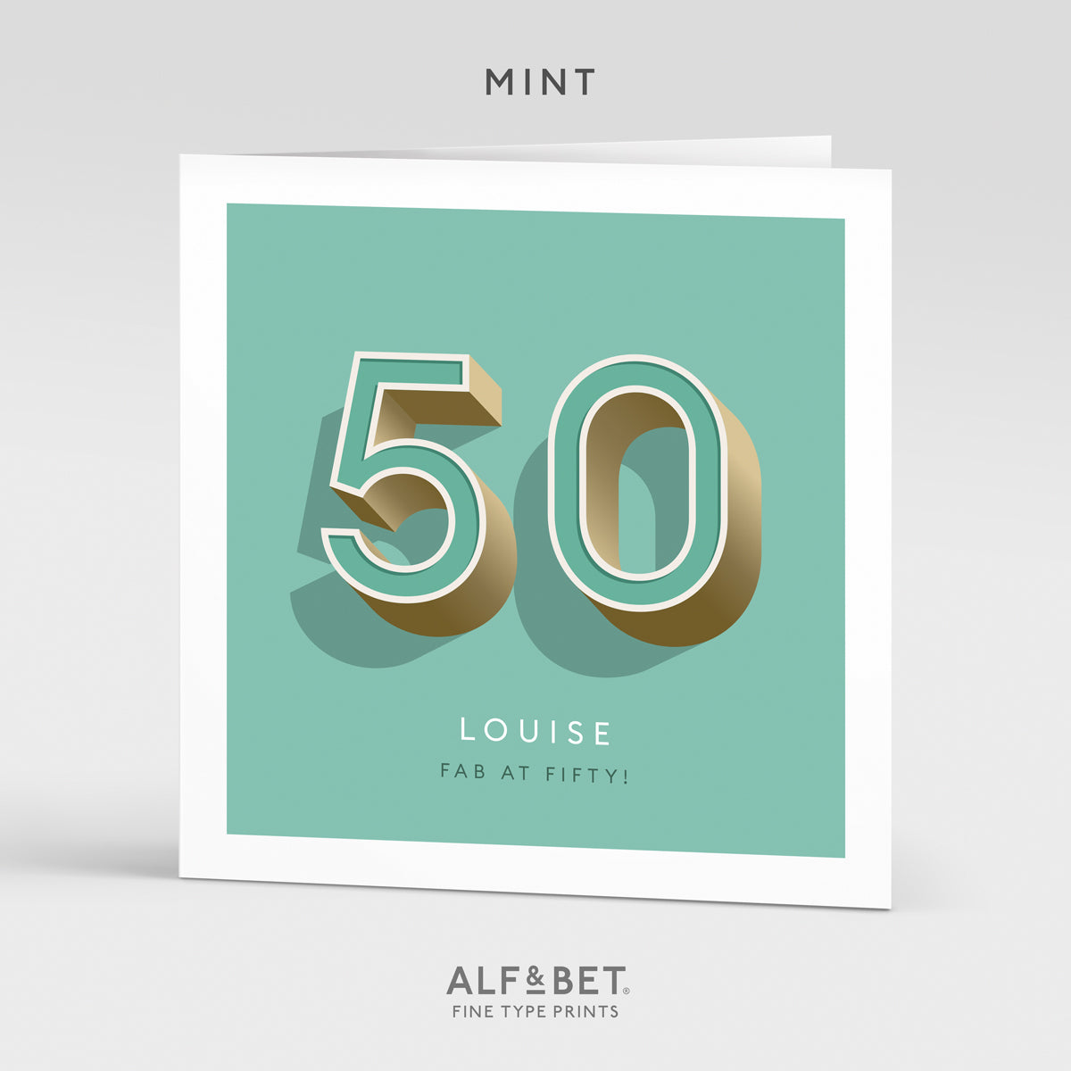 Personalised 50th Birthday Card from Alf and Bet.