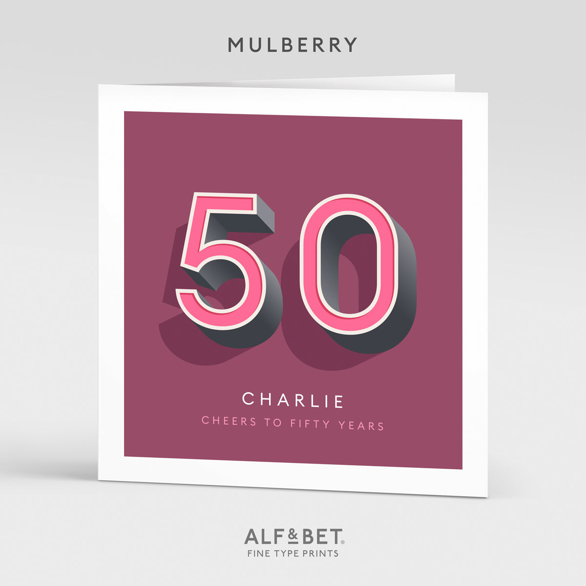 Personalised 50th Birthday Card from Alf and Bet.