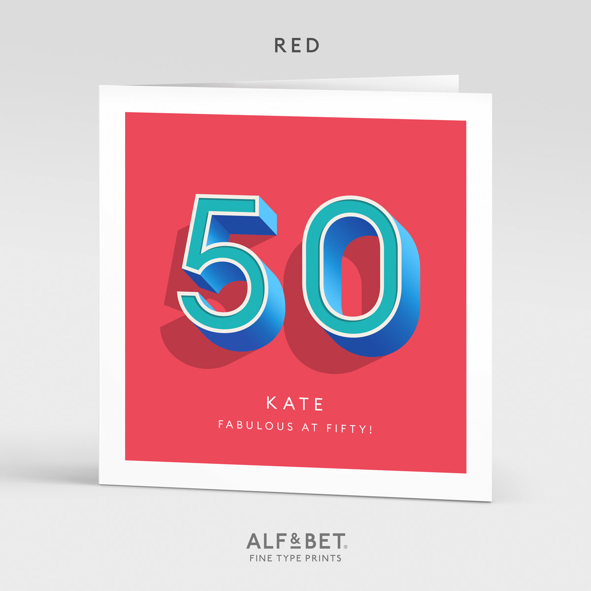 Personalised 50th Birthday Card from Alf and Bet.
