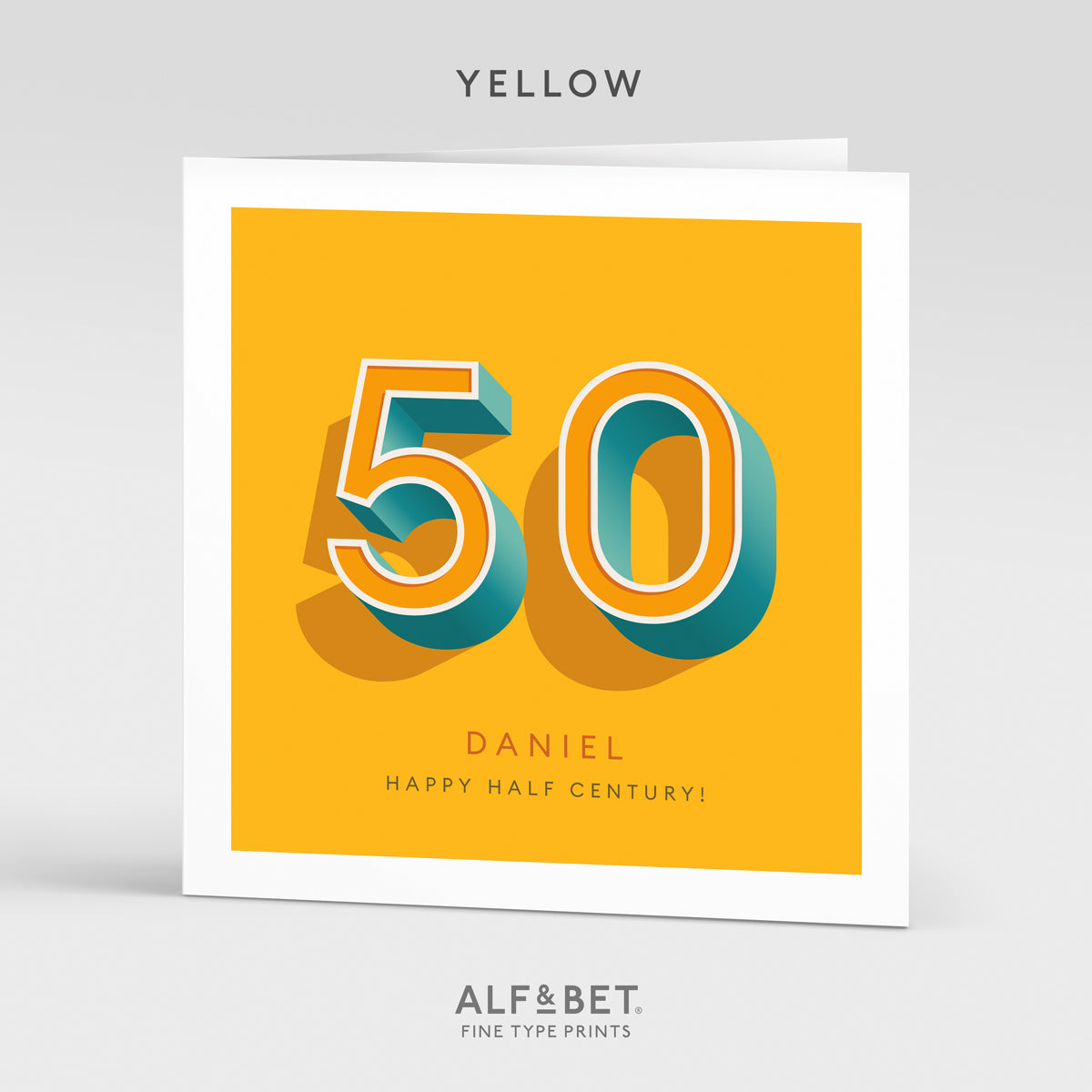 Personalised 50th Birthday Card from Alf and Bet.