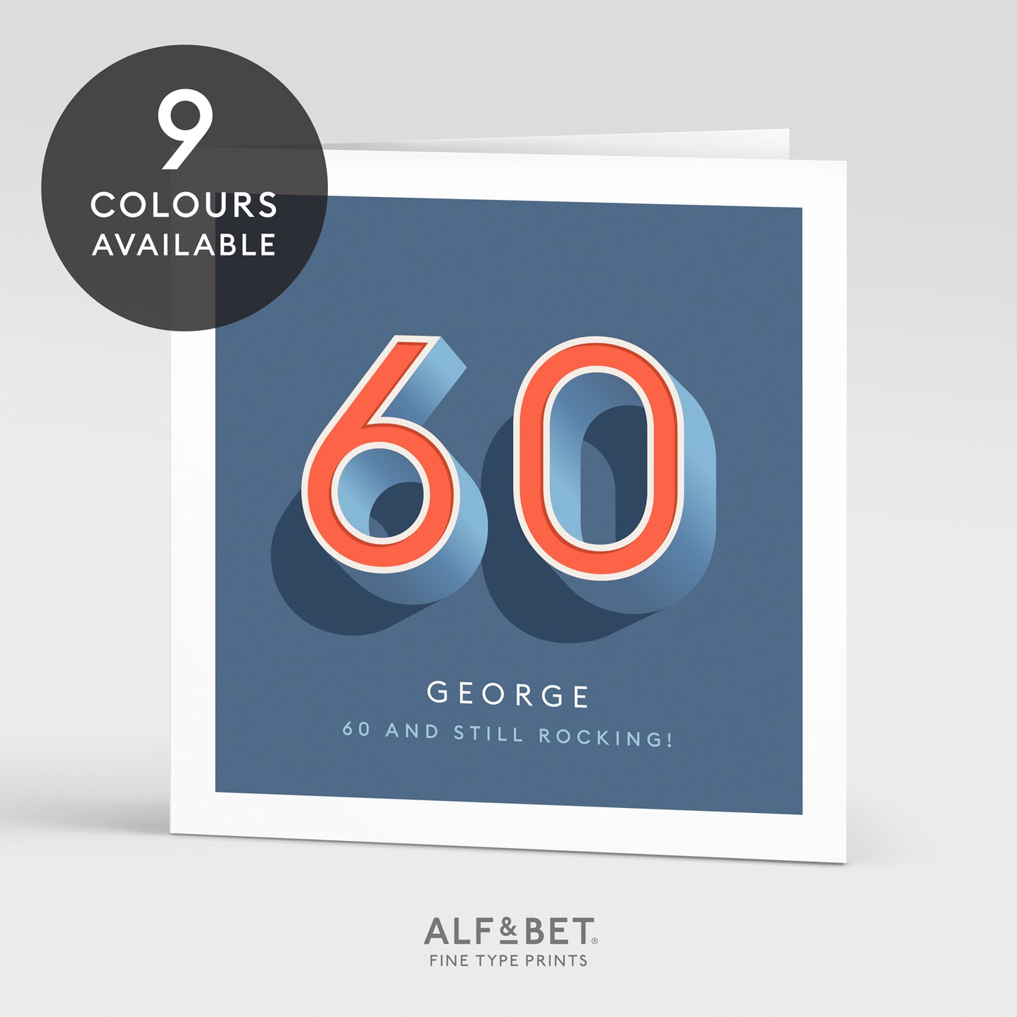 Personalised 60th Birthday Card from Alf and Bet.