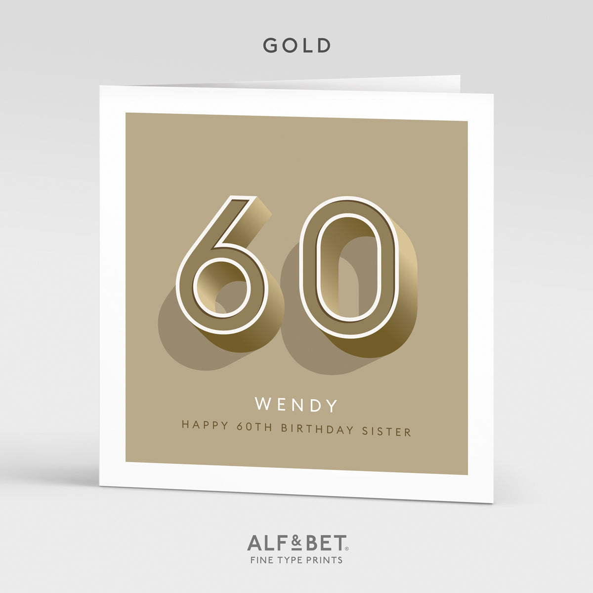 Personalised 60th Birthday Card from Alf and Bet.