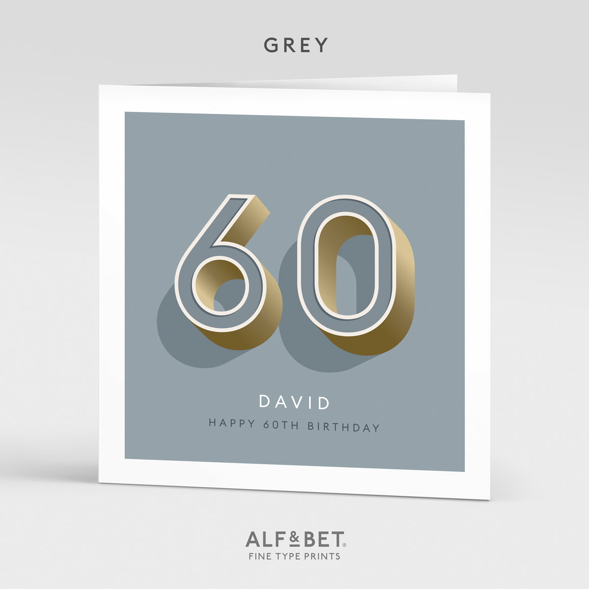 Personalised 60th Birthday Card from Alf and Bet.