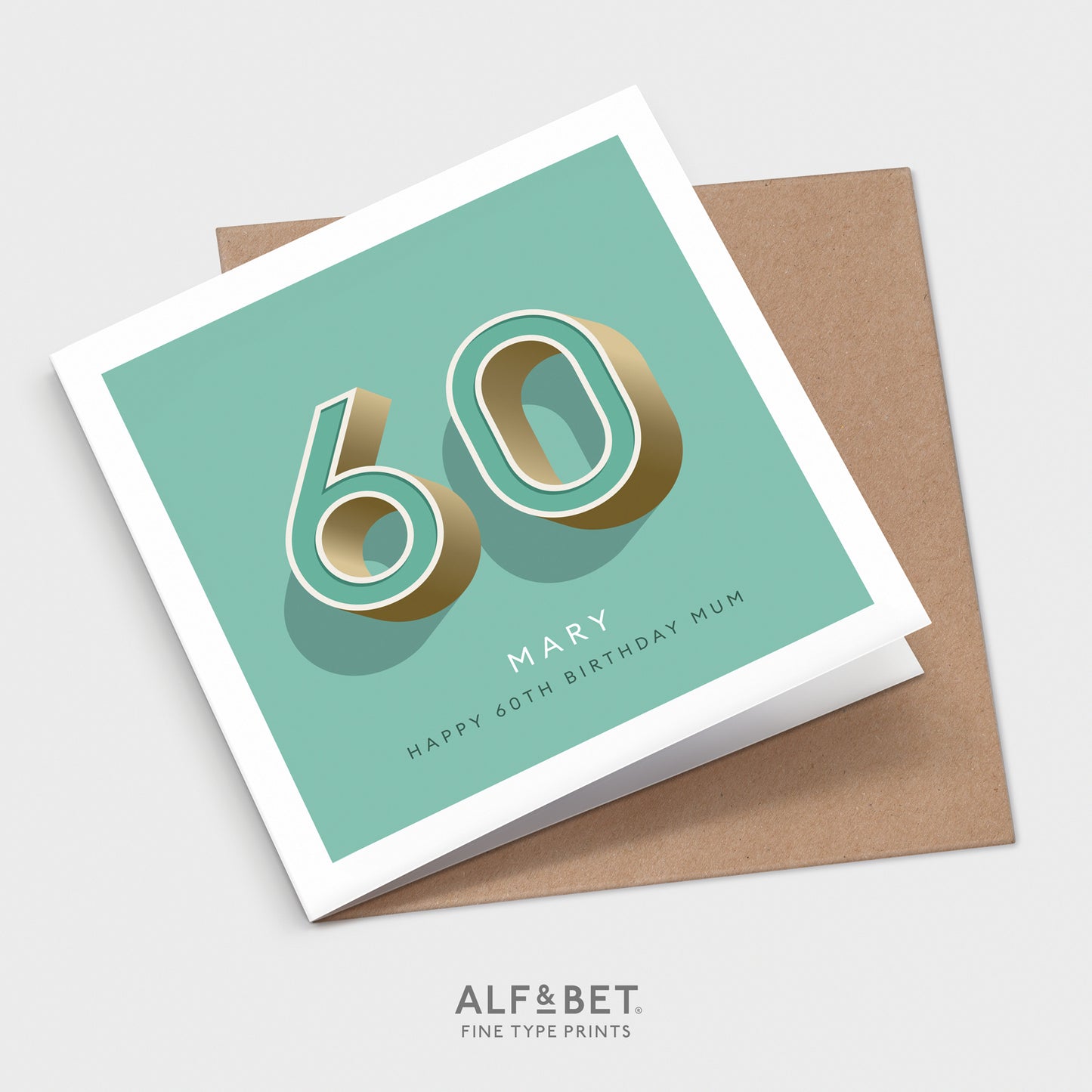 Personalised 60th Birthday Card from Alf and Bet.
