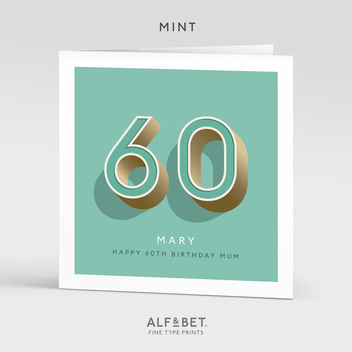 Personalised 60th Birthday Card from Alf and Bet.