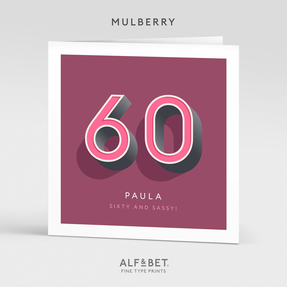 Personalised 60th Birthday Card from Alf and Bet.