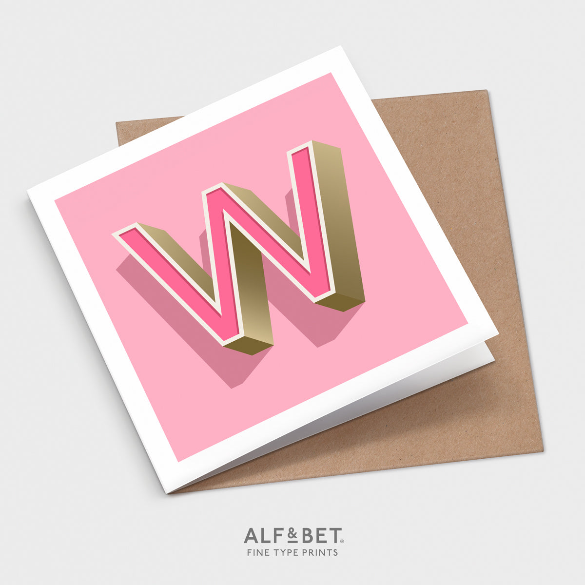 Alphabet Birthday Card - Letter W