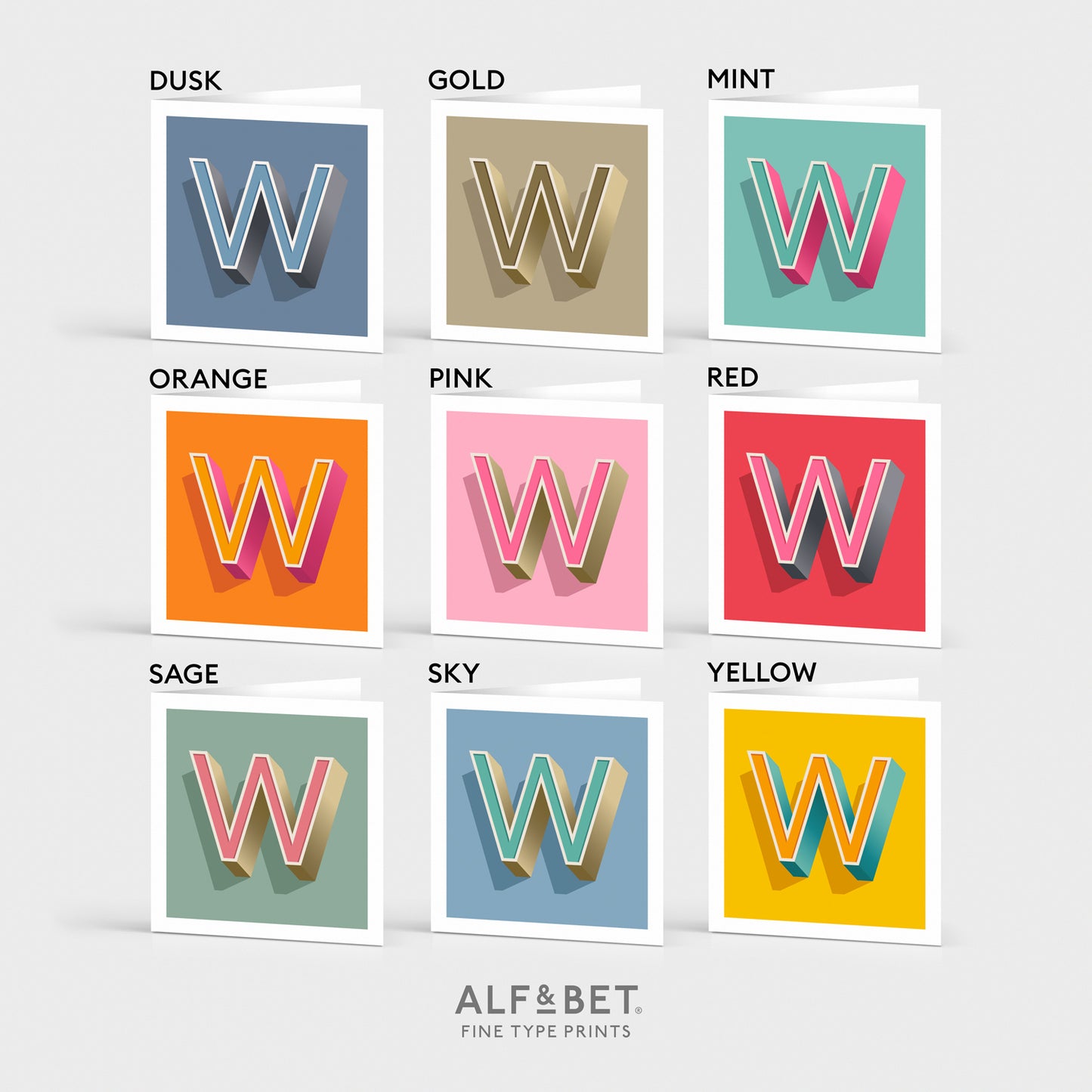 Alphabet Birthday Card - Letter W