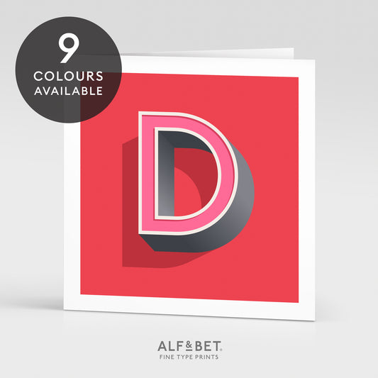Alphabet Birthday Card - Letter D
