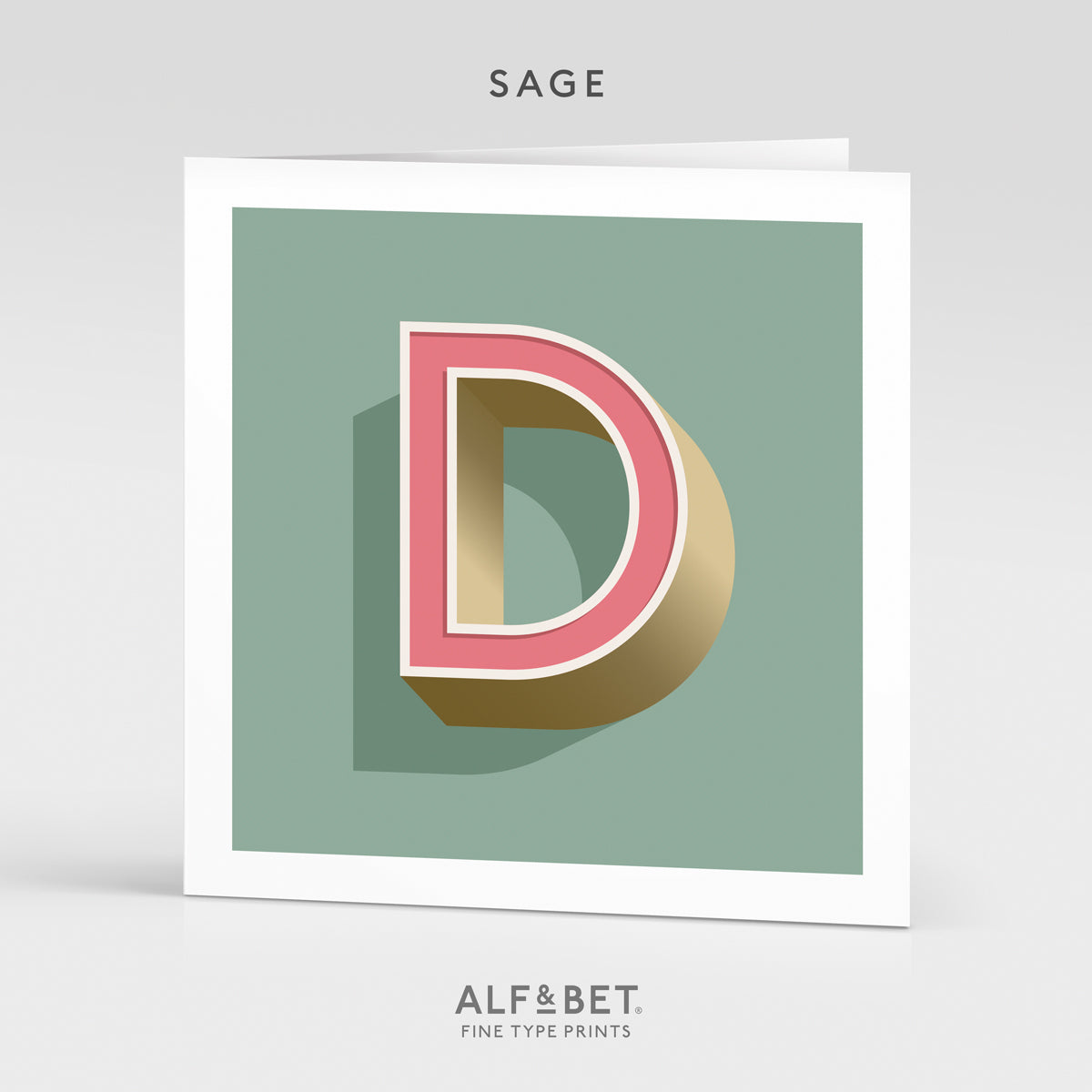 Alphabet Birthday Card - Letter D