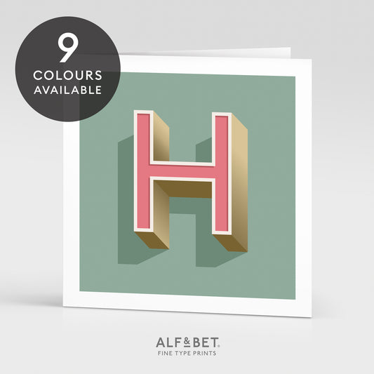 Alphabet Birthday Card - Letter H