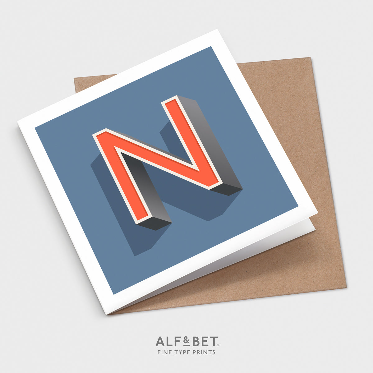 Alphabet Birthday Card - Letter N