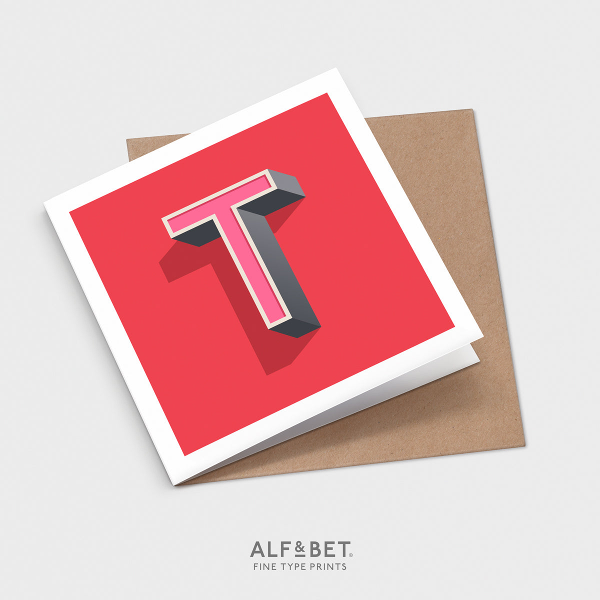 Alphabet Birthday Card - Letter T