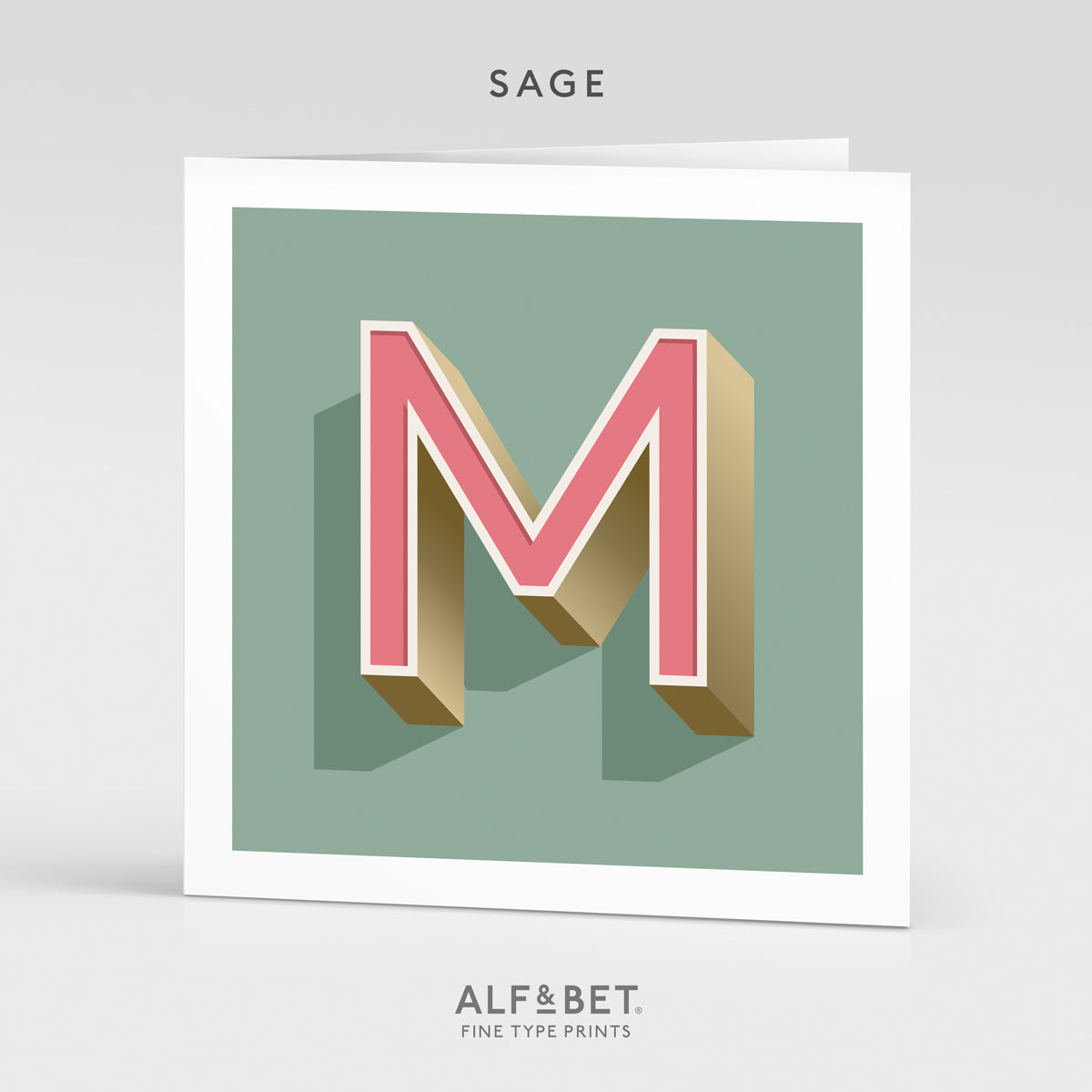 Alphabet Birthday Card - Letter M