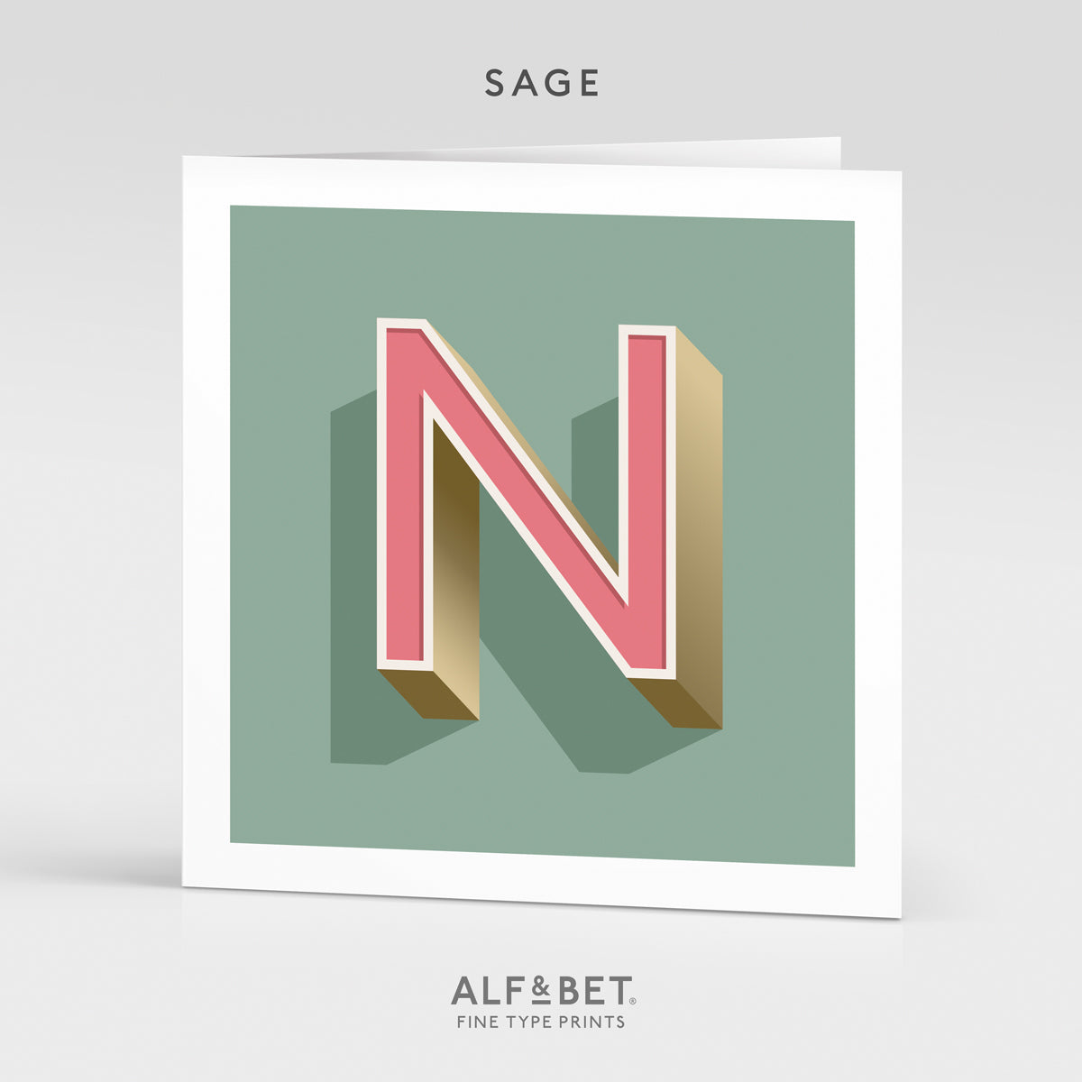 Alphabet Birthday Card - Letter N