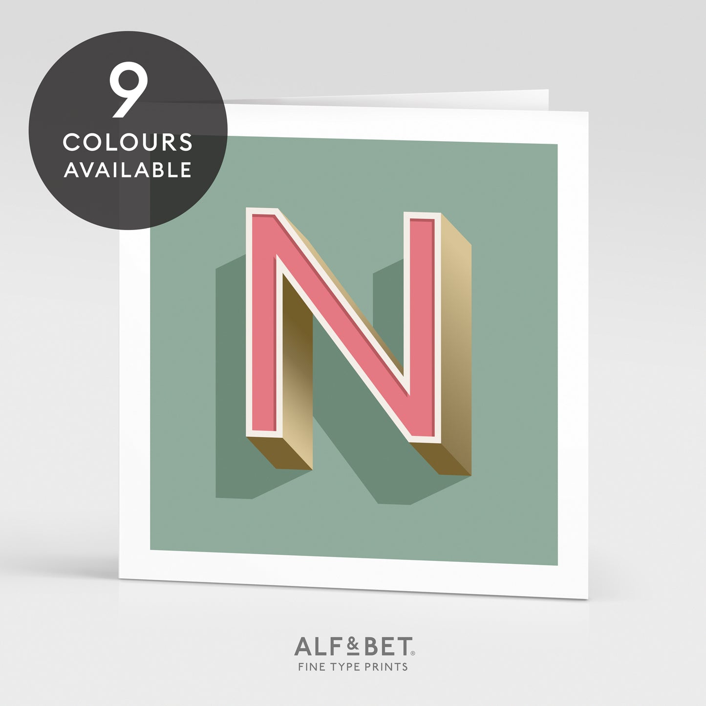 Alphabet Birthday Card - Letter N
