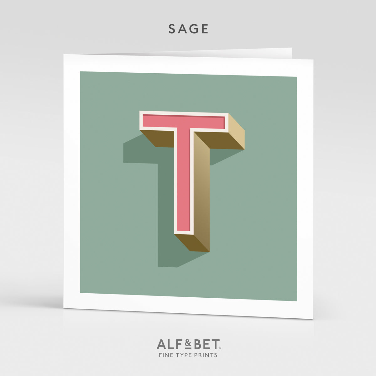 Alphabet Birthday Card - Letter T