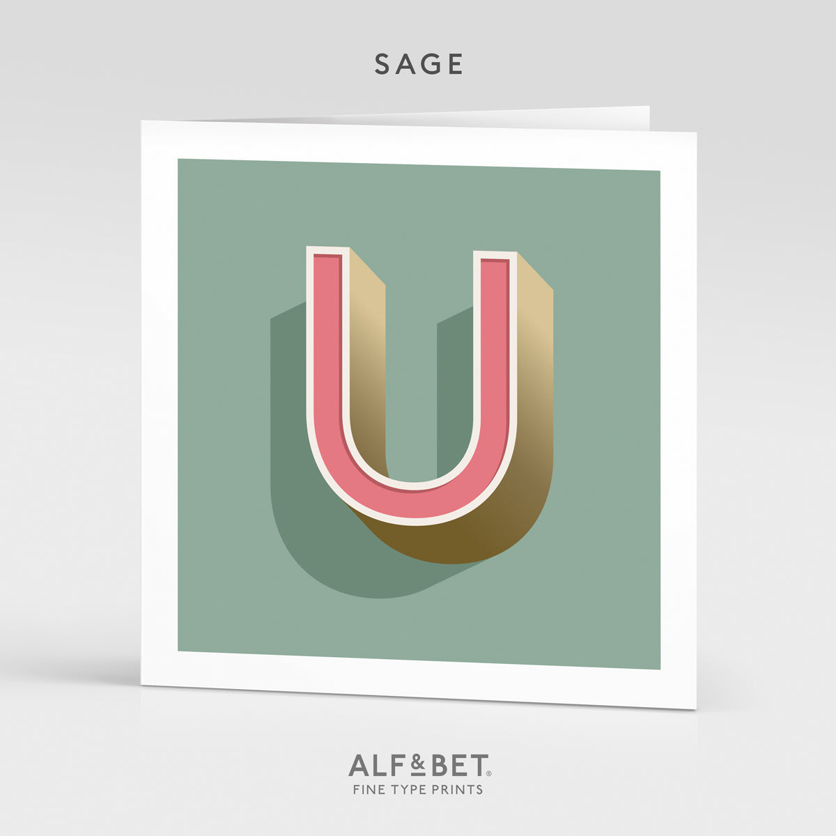 Alphabet Birthday Card - Letter U