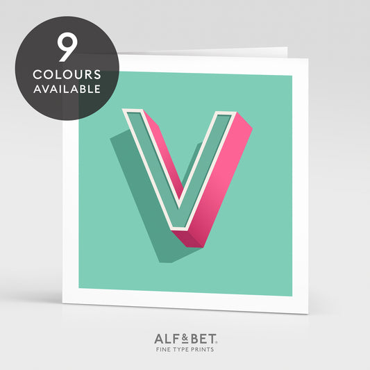 Alphabet Birthday Card - Letter V