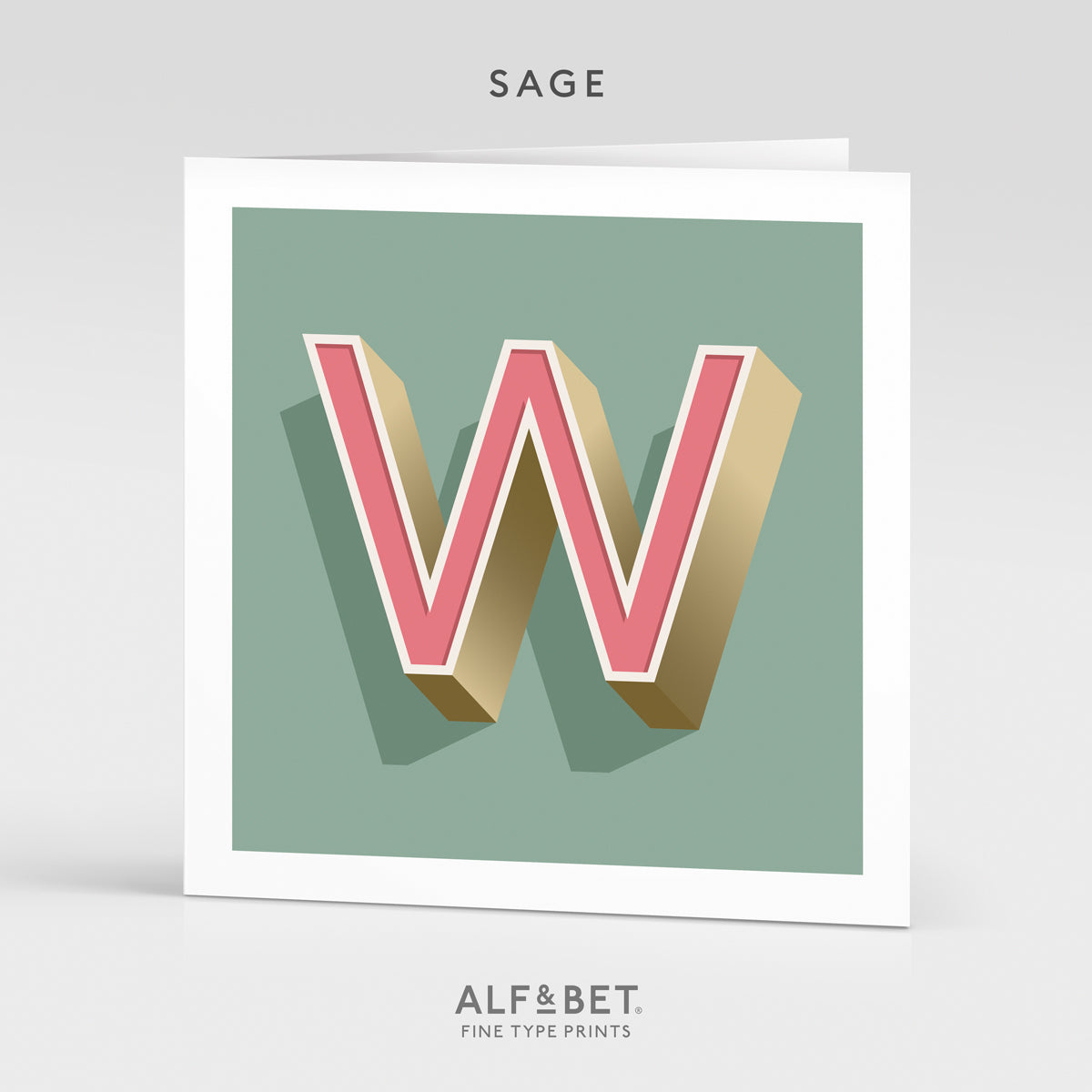 Alphabet Birthday Card - Letter W