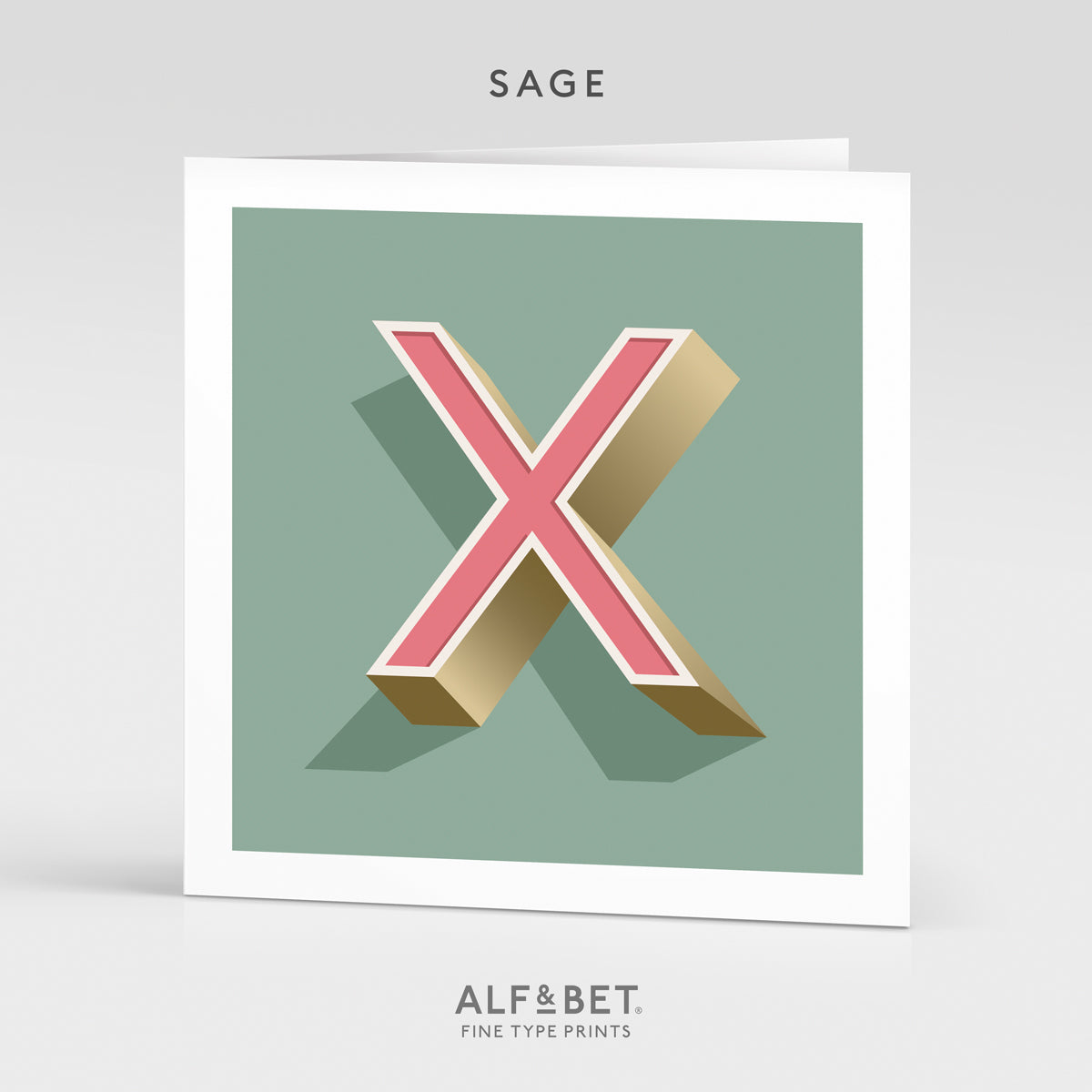 Alphabet Birthday Card - Letter X
