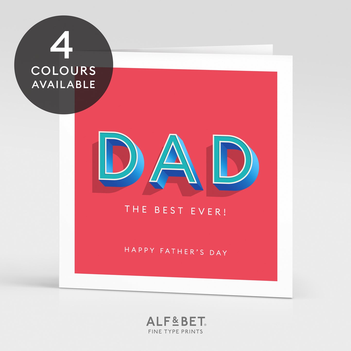 A personalised Father’s Day card for Dad in Red from Alf and Bet Prints