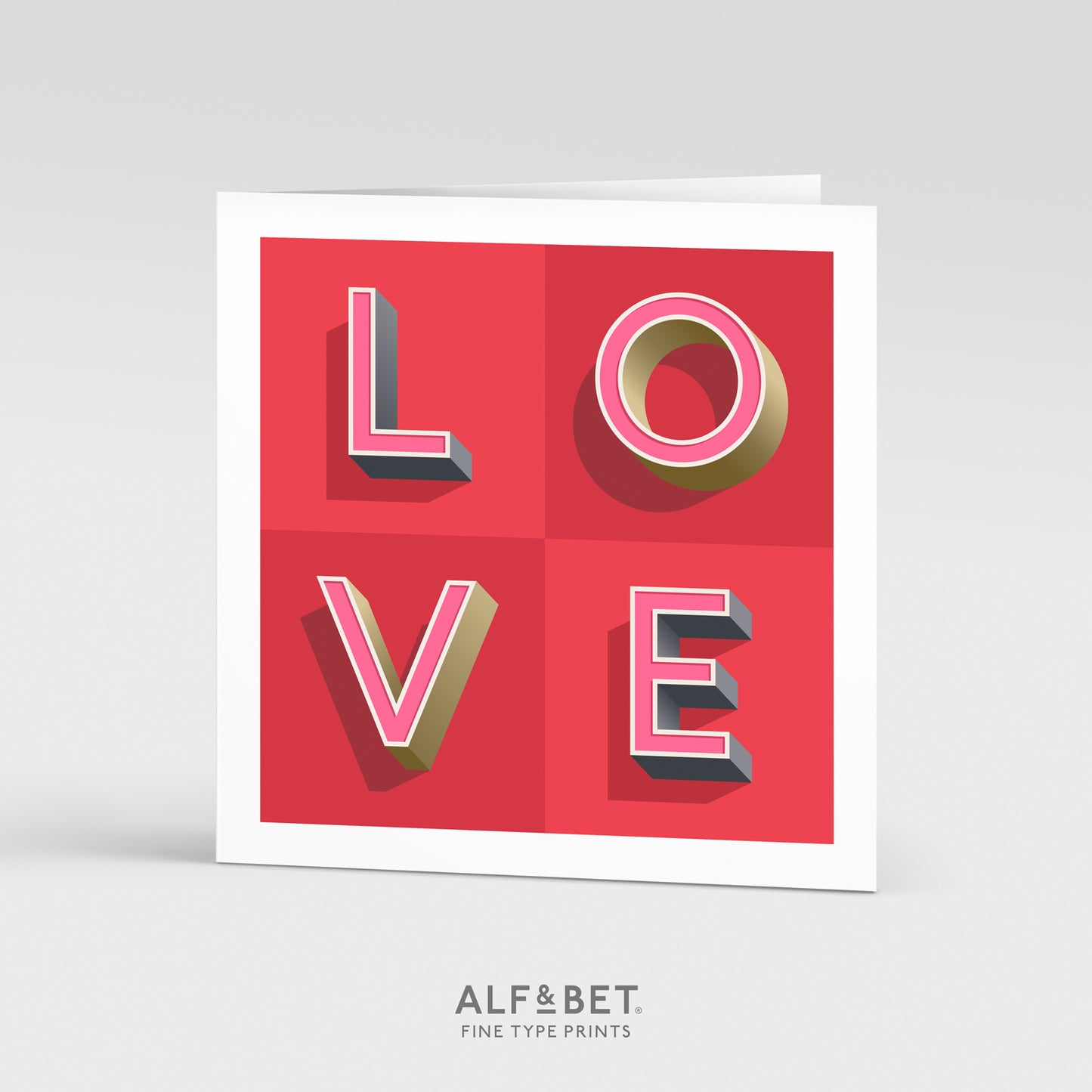 LOVE Red Check Valentine’s Day Card