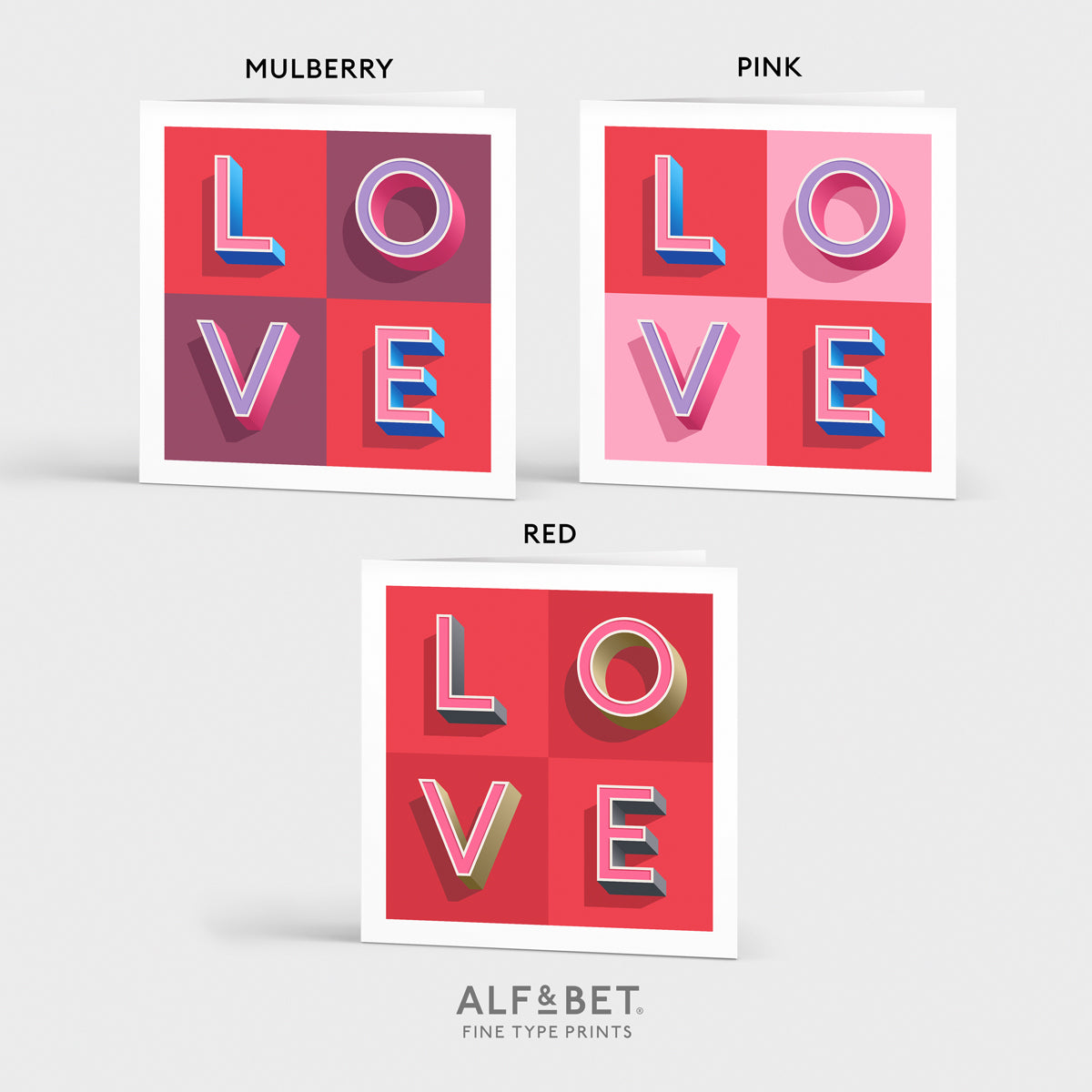 LOVE Red Check Valentine’s Day Card