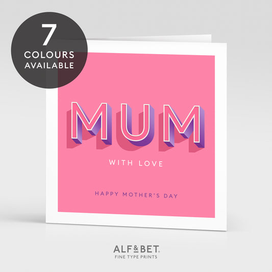 Personalised Mother’s Day Card - Bold Colours