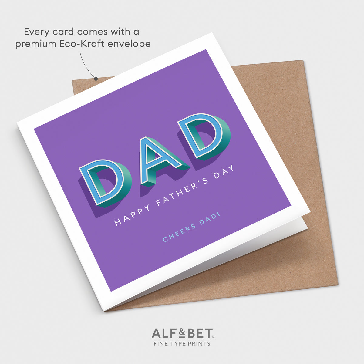 A personalised Father’s Day card for Dad from Alf and Bet Prints
