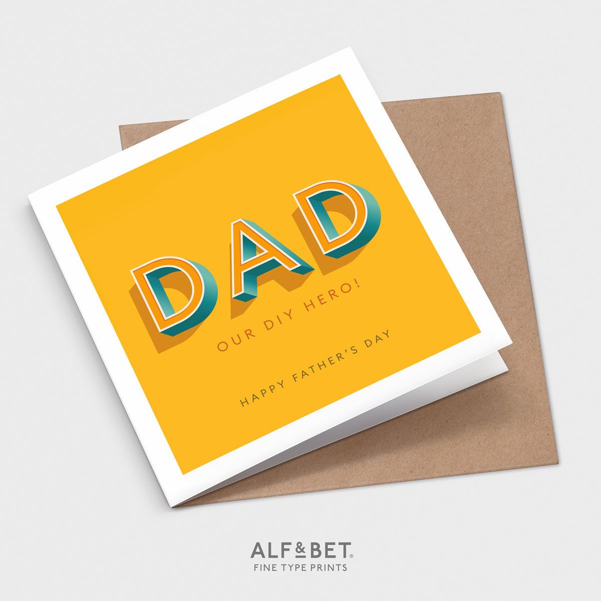 A personalised Father’s Day card for Dad from Alf and Bet Prints