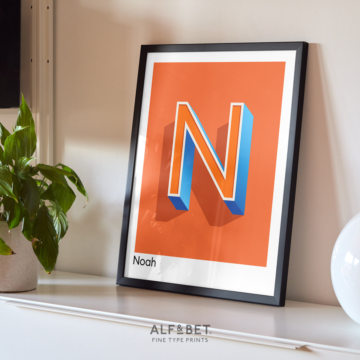 Brick Orange Personalised Name and Letter Print