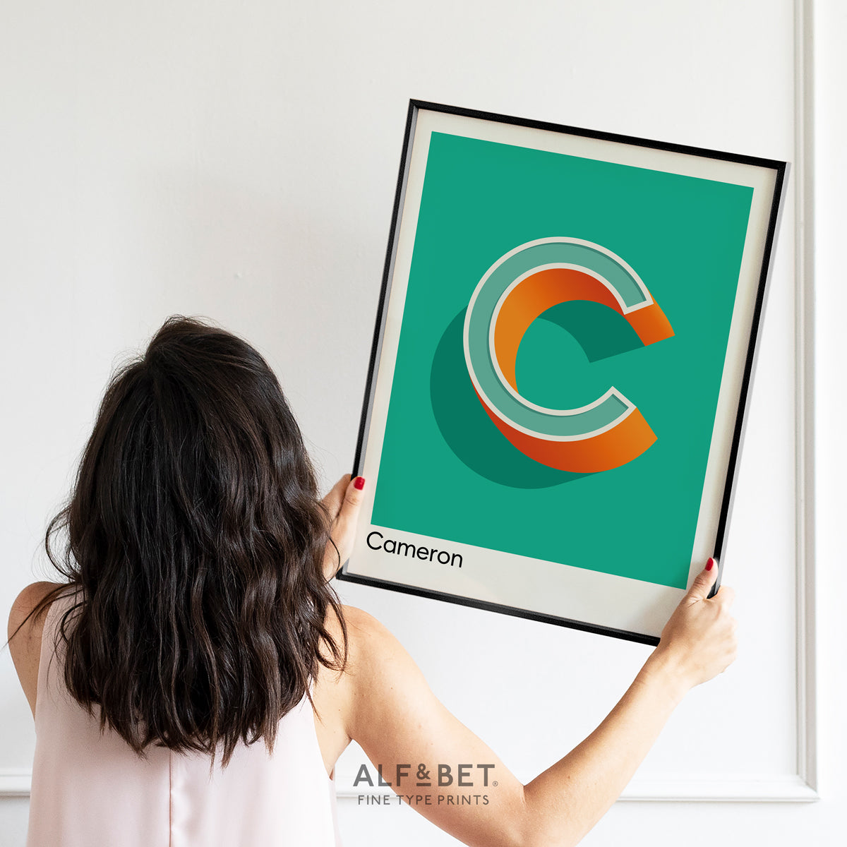 Emerald Green Personalised Name and Letter Print from Alf and Bet