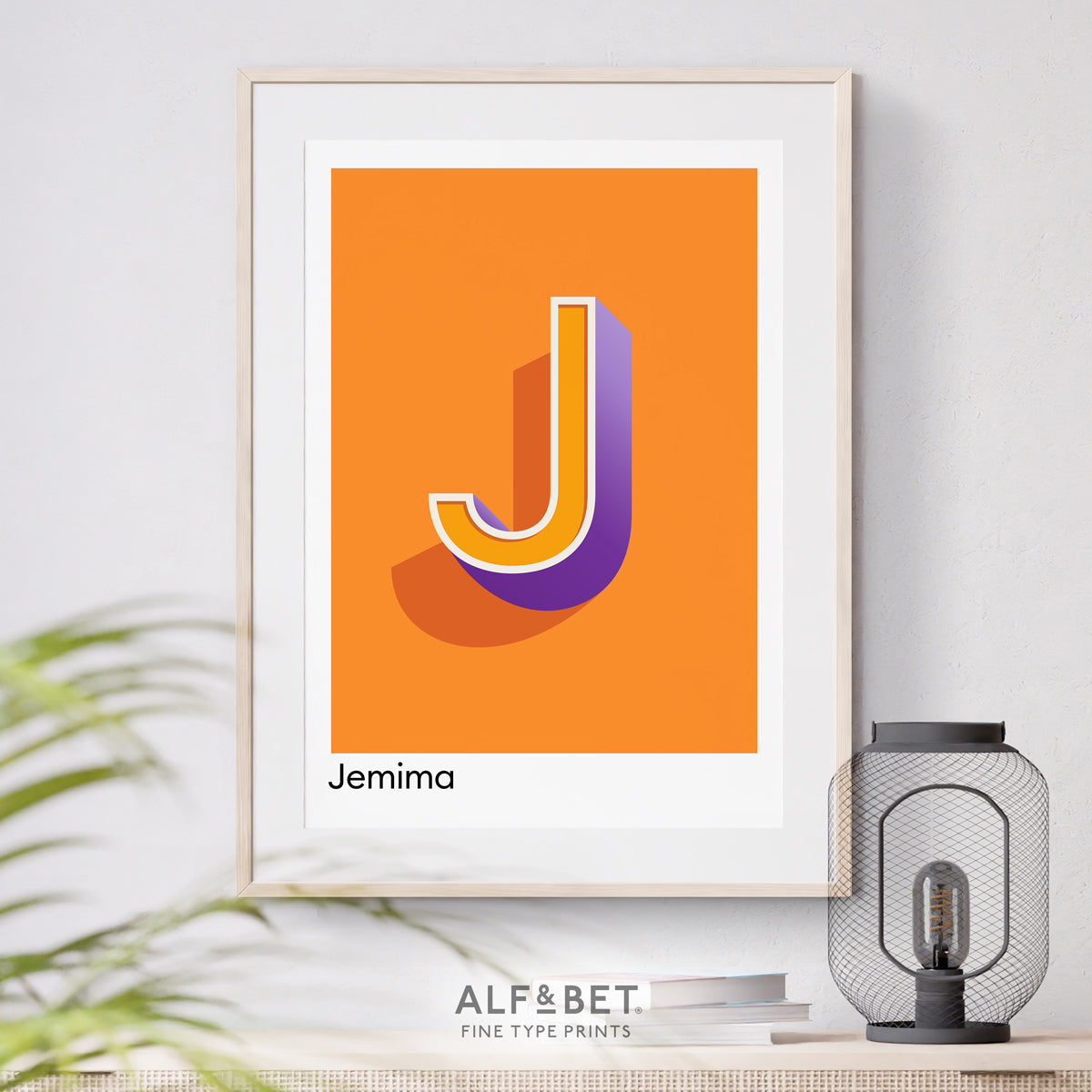 Orange Personalised Name and Letter Print