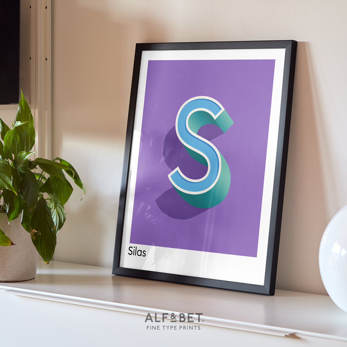 Purple Personalised Name and Letter Print