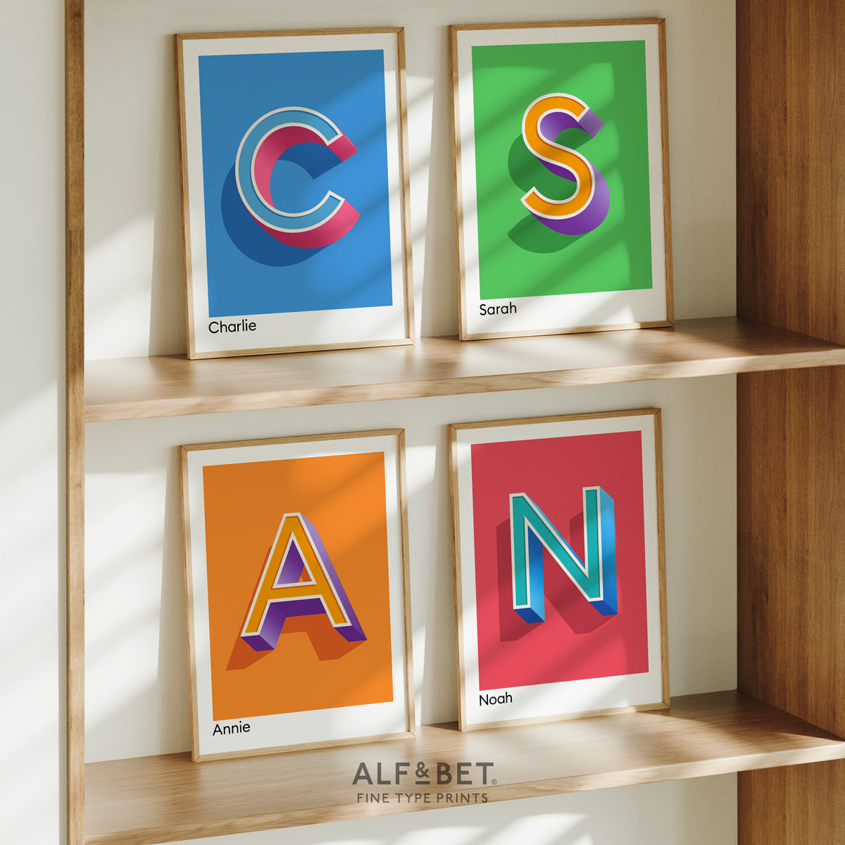 Personalised Name and Letter Prints from Alf and Bet