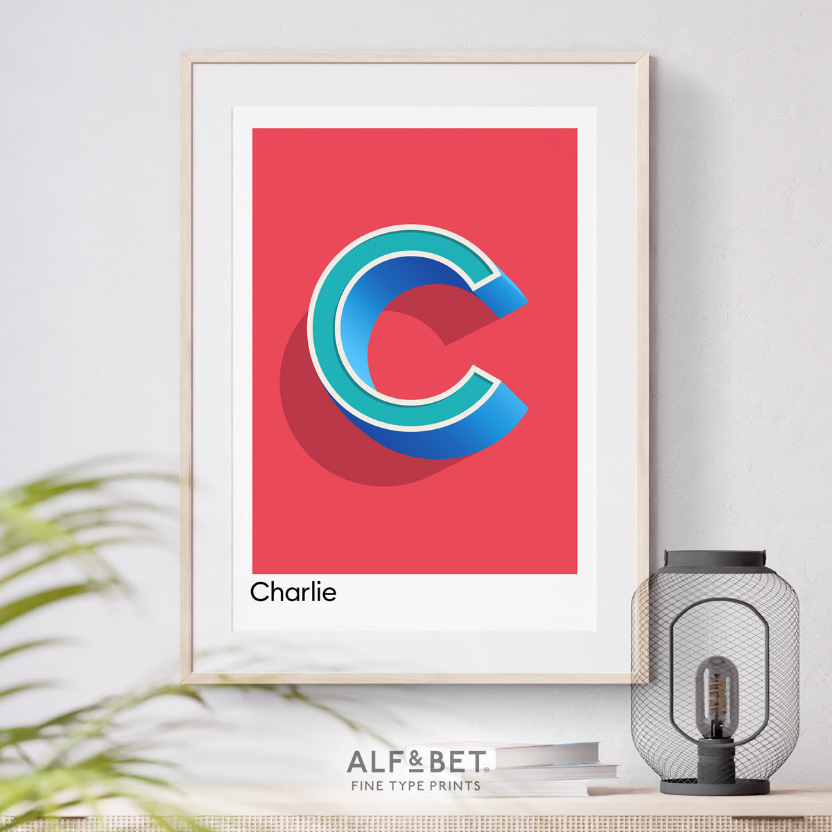 Red Personalised Name and Letter Print