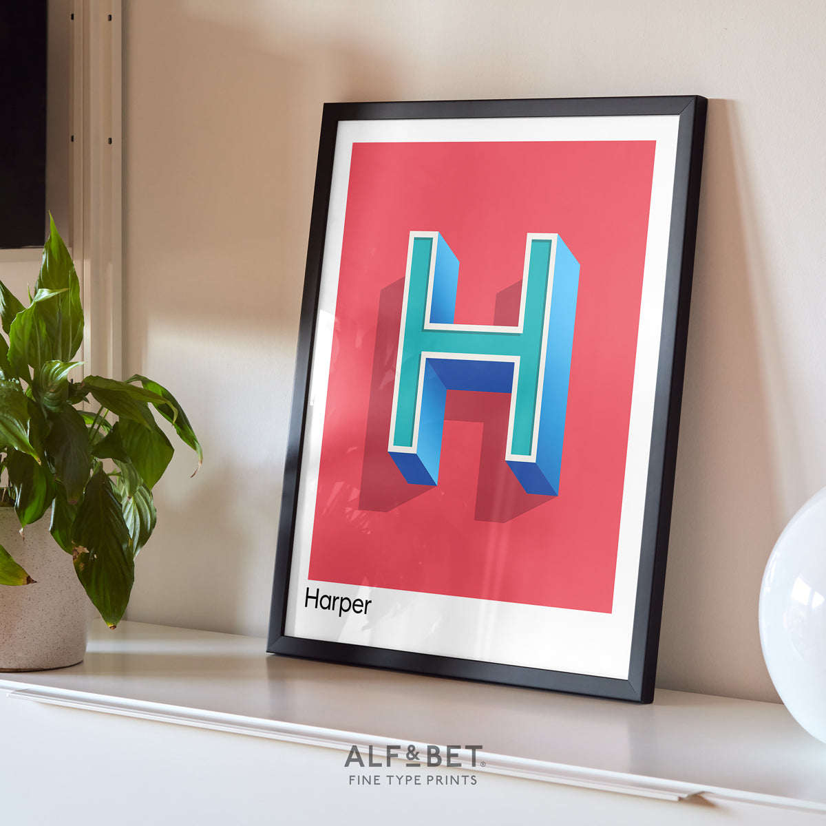 Red Personalised Name and Letter Print